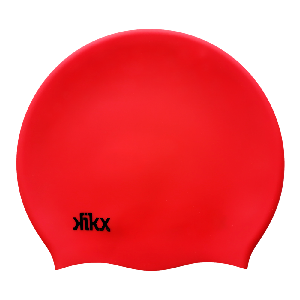 Kikx Big Hair Plain Medium Red Matte Silicone Swim Cap
