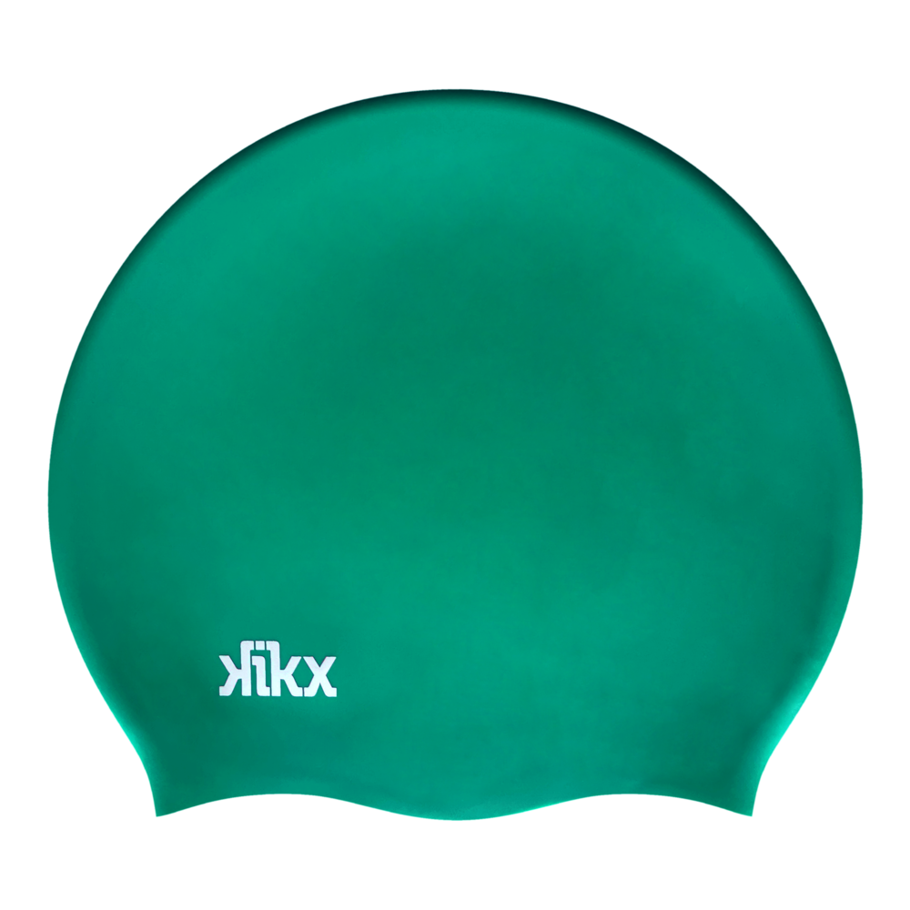 Kikx Big Hair Plain Medium SH76 Emerald Green Matt Silicone Swim Cap