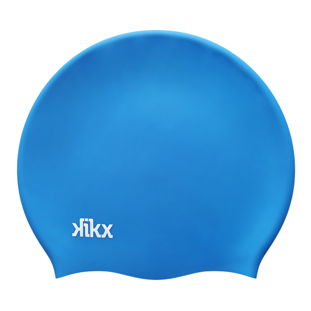 Kikx Big Hair Plain Medium Winter Blue Matte Silicone Swim Cap