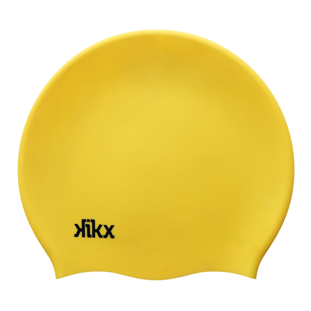 Kikx Big Hair Plain Medium Yellow Matte Silicone Swim Cap