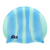Kikx Multi-Colour Plain MI129 Light Green and Lavender Blue Vertical Stripes Silicone Swim Cap