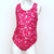 Kikx Extra Life Fastback Swimsuit in Full Print Flamingos in Splashes on Bright Pink