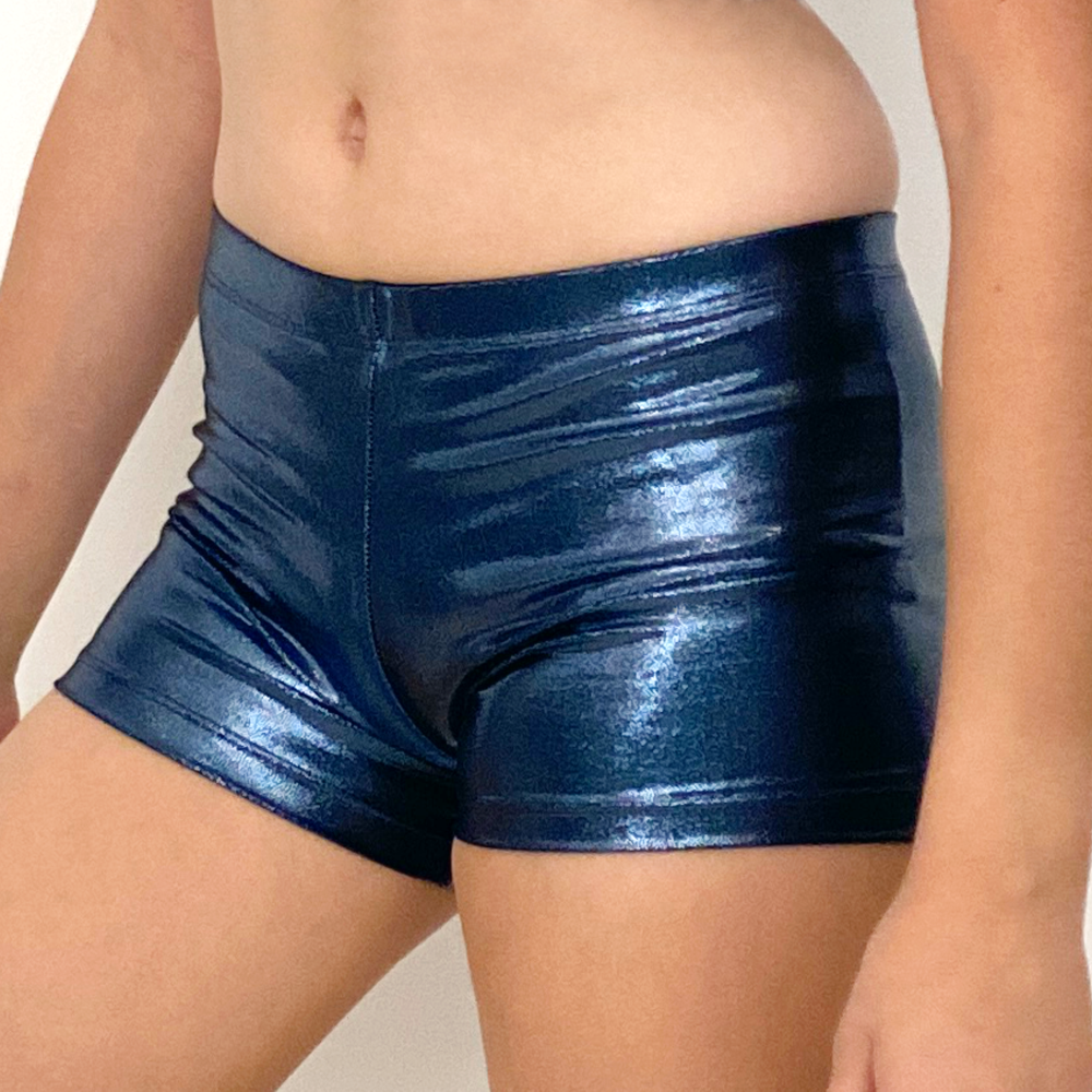 Kikx Gymnastics Hot Pants in Mystique Deep Sea and Titanium
