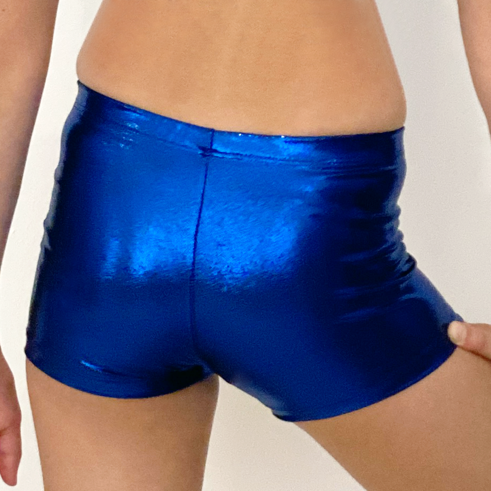 Kikx Gymnastics Hot Pants in Mystique Navy and Royal Blue