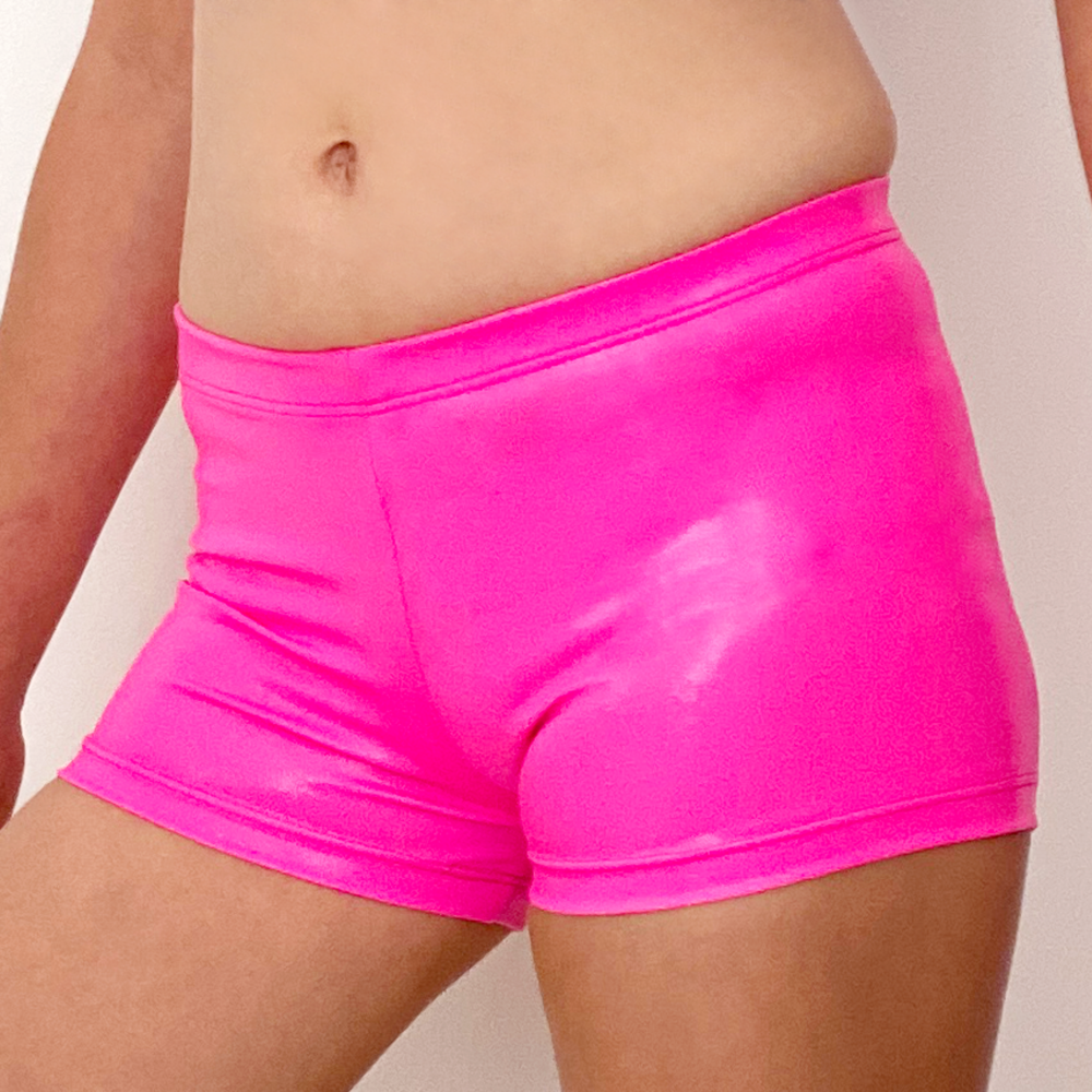 Kikx Gymnastics Hot Pants in Mystique Pink and Pink Fluorescent