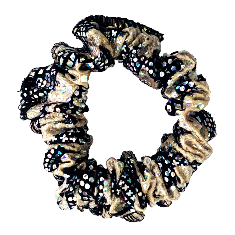 Kikx Gymnastics Hair Scrunchy in Zebra Stripes Hologram