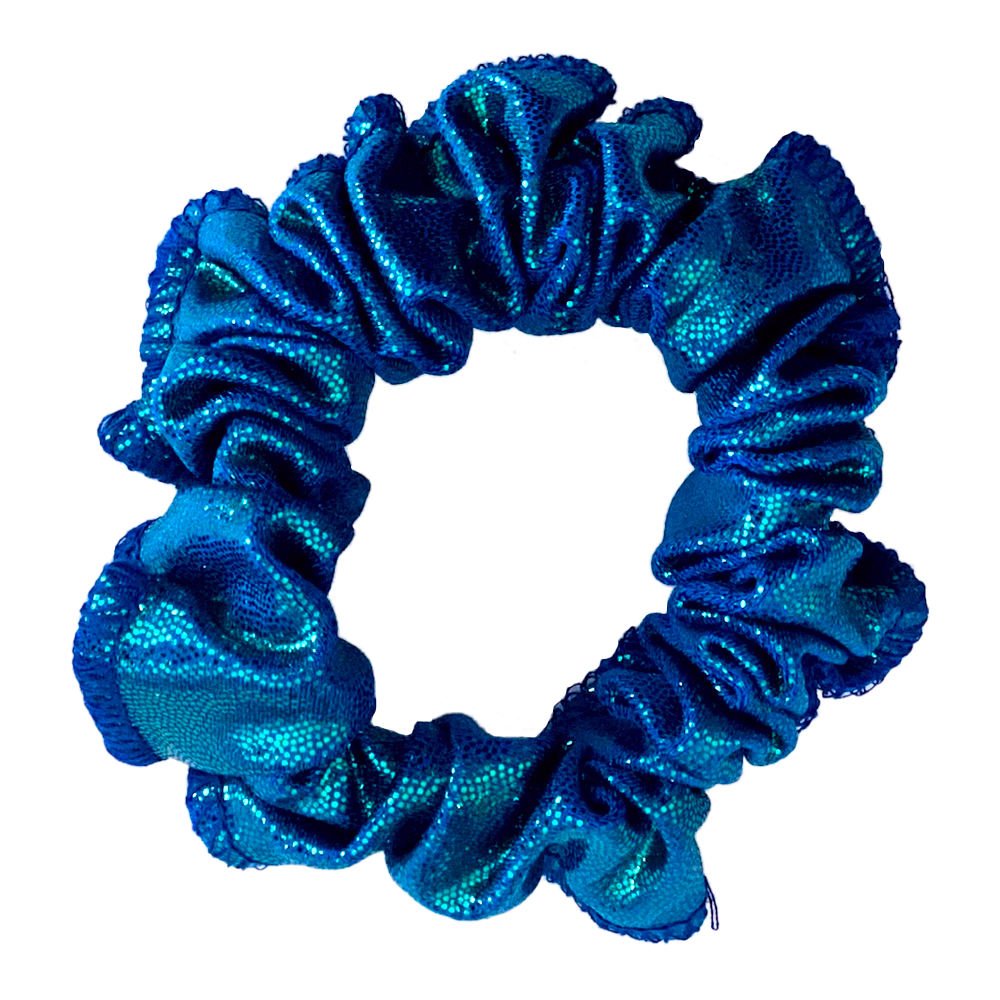 Kikx Mystique Gymnastics Hair Scrunchy in Pacific Blue and Kelly