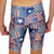 Kikx Extra Life Jammer Swimsuit in Distressed USA Flag Denim Squares Effect