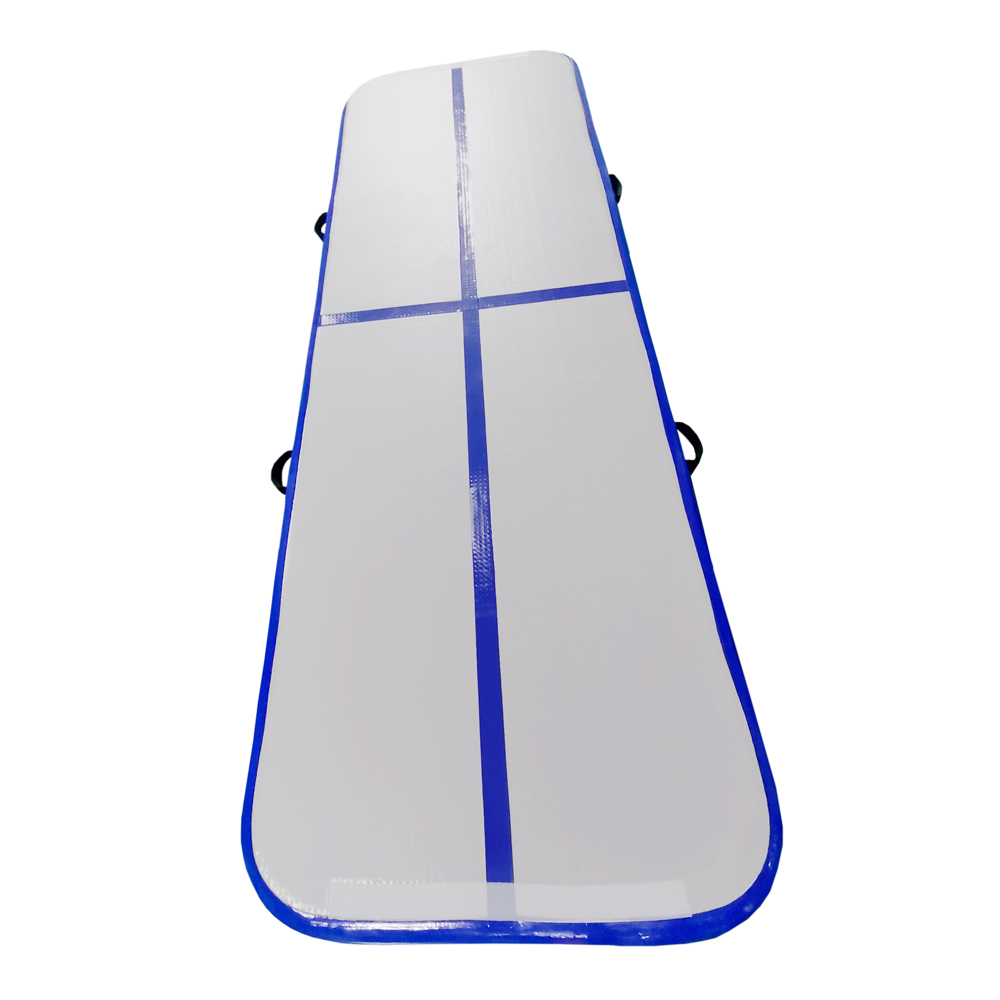 Kikx AirTrack Cushioned Training Board with Dark Blue Sides and Stripes in Light Grey Size 3m x 1m x 10cm